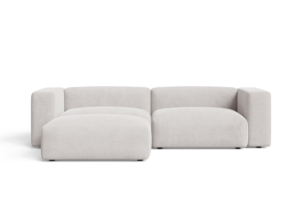 Ecksofa L-Form Links Moderne Cord Ecksofa Landi Grau