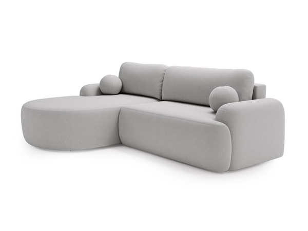 Ecksofa L-Form Links mit Schlaffunktion und Bettkasten Aurio Grau