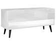 TV-Schrank 90 cm mit LED-Beleuchtung und schwarzen Beinen Aurelie Weiß Hochglanz