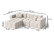 Ecksofa L-Form Links Moderne Ecksofa Loopo Creme