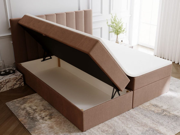 Boxspringbett mit Bettkasten 160x200 Mocca Braun