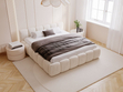 Polsterbett mit Bettkasten und Lattenrost 200x200 Cloud Low Beige