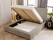 Polsterbett mit Bettkasten und Lattenrost 180x200 Barbados Hellbraun