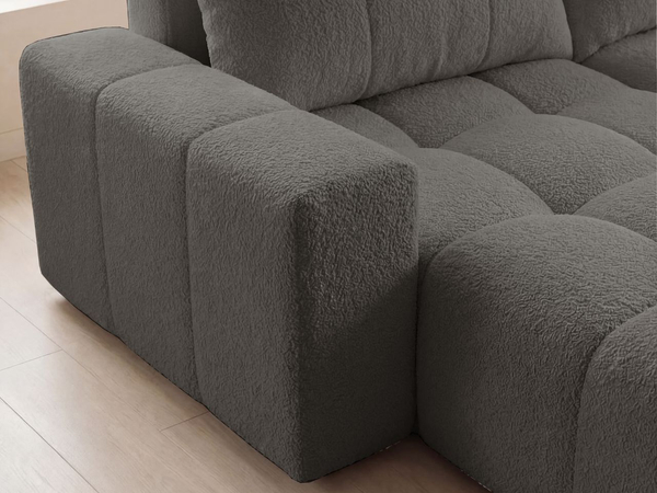 Ecksofa L-Form mit Schlaffunktion und Bettkasten Bresso Dunkelgrau