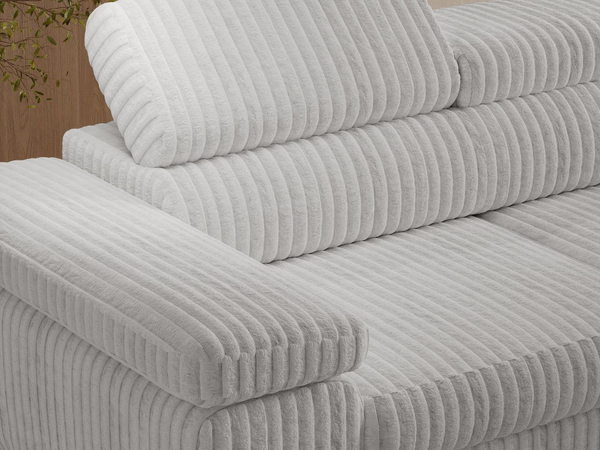 Ecksofa L-Form mit Schlaffunktion und Bettkasten Argon Rechts Grau