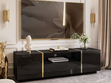 Wohnzimmer-Set im Glamour-Stil Lunelie Schwarz Hochglanz