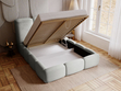 Polsterbett mit Bettkasten und Lattenrost 160x200 Bubble Hellgrau
