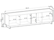 Dreitüriges TV-Lowboard 195 cm für Wohnzimmer Azumi Karamell Eiche