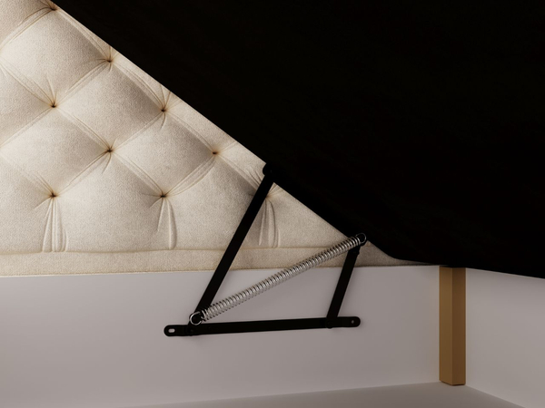 Boxspringbett mit Bettkasten 140x200 Bergamo Beige