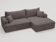 Ecksofa L-Form Rechts mit Schlaffunktion und Bettkasten California Dunkelgrau