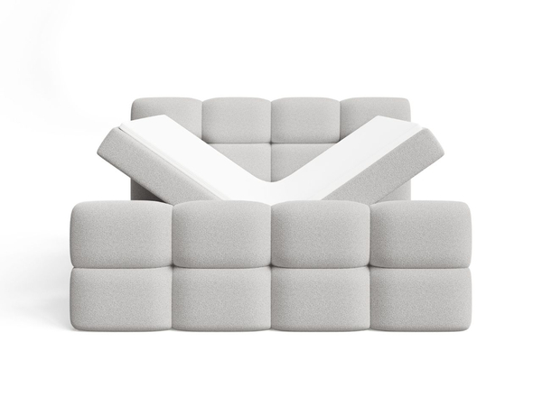 Boxspringbett mit Bettkasten 120x200 Rivon Hellgrau