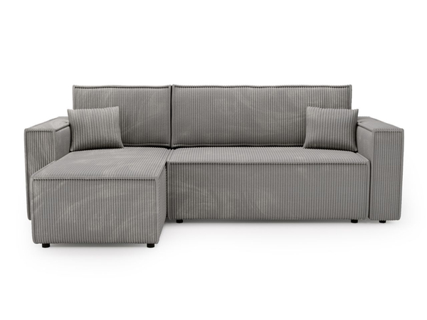 Modernes Ecksofa mit Schlaffunktion und Stauraum Prato L Grau