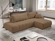 Ecksofa mit Schlaffunktion und Bettkasten Rechts Adoro Braun