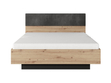 Holzbett mit Kopfteil 160x200 Turia Eiche Artisan, Anthrazit