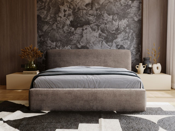 Polsterbett mit Bettkasten und Lattenrost 140x200 Monza Braun