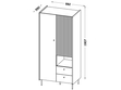 Kleiderschrank mit Schubladen 88 cm Pascale Nussbaum Warmia, Schwarz