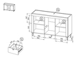 Set für Wohnzimmer Messina Schwarz