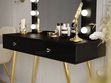 Schminktisch glamour mit Schubladen, Spiegel und LED-Beleuchtung Olivine Schwarz Hochglanz