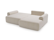 Ecksofa L-Form mit Schlaffunktion und Bettkasten Savana Rechts Bouclé-Stoff Creme