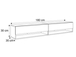 Hänge TV-Schrank 180 cm für Wohnzimmer mit LED-Beleuchtung Aurelie Artisan Eiche