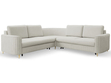 Ecksofa L-Form Rechts mit Schlaffunktion und Bettkasten Limon Hellgrau