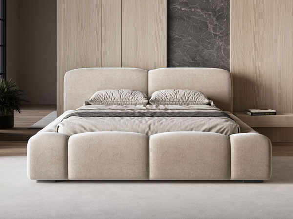 Polsterbett mit Bettkasten und Lattenrost 160x200 Aubi Beige