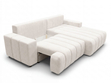 Ecksofa L-Form Rechts mit Schlaffunktion und Bettkasten Caleo Creme