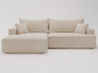 Ecksofa L-Form Links mit Schlaffunktion und Bettkasten California Beige