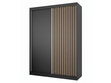 Schiebetürenschrank mit Lamellen 150 cm Loreto Schwarz