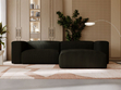 Ecksofa L-Form Rechts Moderne Cord Ecksofa Landi Schwarz