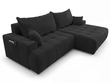 Ecksofa L-Form mit Schlaffunktion und Bettkasten Tulio Rechts Schwarz