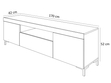 Wohnzimmer-Set – TV-Schrank und Kommode auf schwarzen Füßen Asumi Schwarz und Eiche Wotan