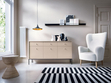Kommode mit Türen sowie Schubladen mit Schwarz Metallbeinen 154 cm Amor Beige