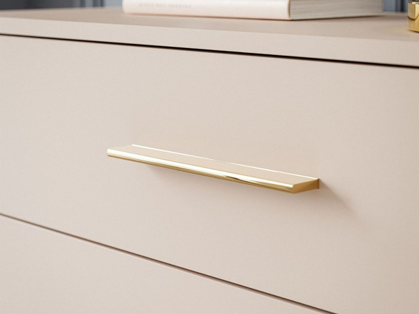 Kommode mit Schubladen und LED-Beleuchtung auf Goldenen Metallbeinen Nuveo Kaschmir