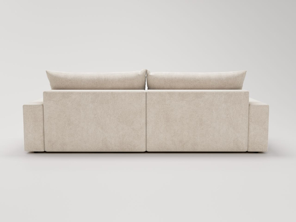 Ecksofa L-Form mit Schlaffunktion und Bettkasten Havi Links Hellbeige