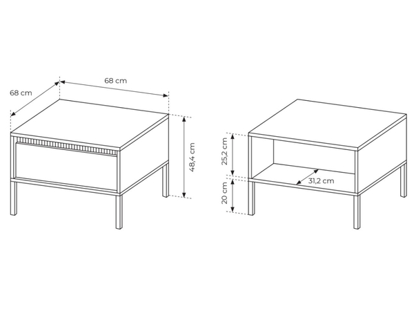 Couchtisch mit Stauraum Sorano Beige
