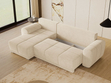 Ecksofa L-Form mit Schlaffunktion und Bettkasten Monti Links Beige