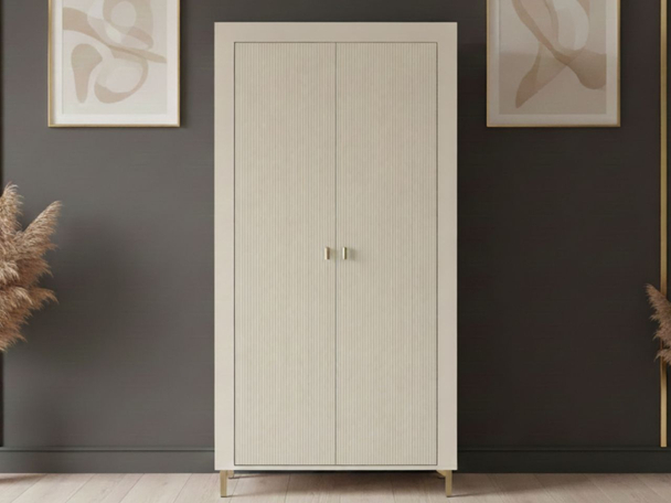 Kleiderschrank mit Drehtüren und Kleiderstange Messina Kaschmir