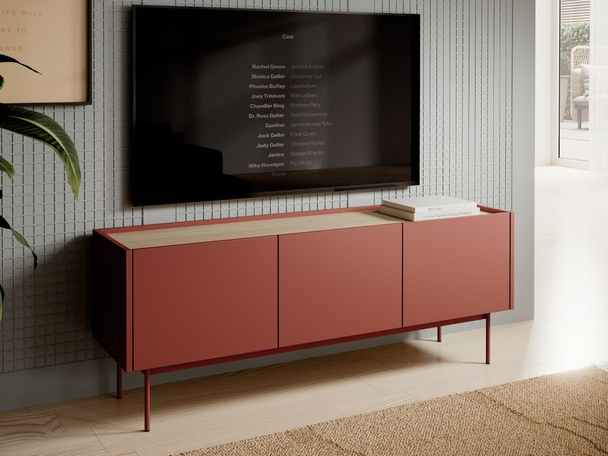 TV-Lowboard mit Türen Drevo Rot