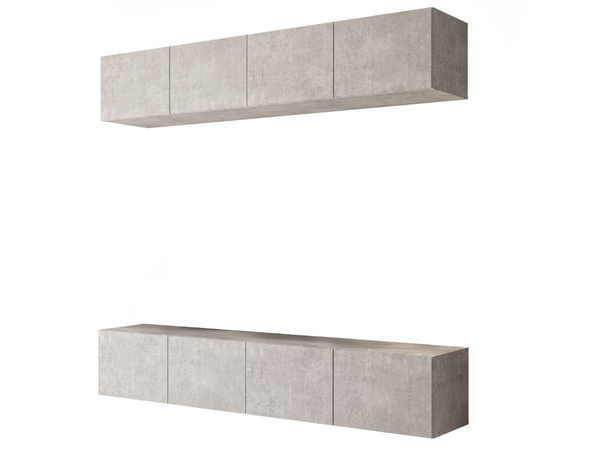 Hängende Wohnwand für das Wohnzimmer mit LED-Beleuchtung Nodoo Beton