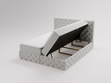 Boxspringbett mit Bettkasten 180x200 Canolo Hellgrau