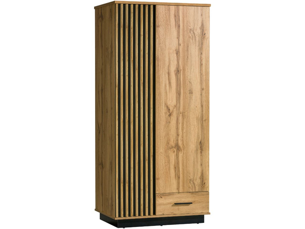 Set industriell anmutender Möbel für den Raum Lavore Wotan Eiche, Schwarz matt