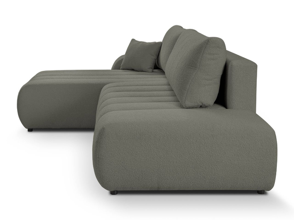 Ecksofa mit Schlaffunktion und Bettkasten Links Adoro Grau