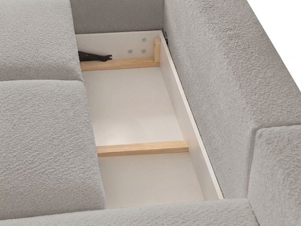 Ecksofa L-Form mit Schlaffunktion und Bettkasten Avelin Links Grau