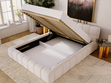 Polsterbett mit Bettkasten und Lattenrost 180x200 Alicante Boucle Beige
