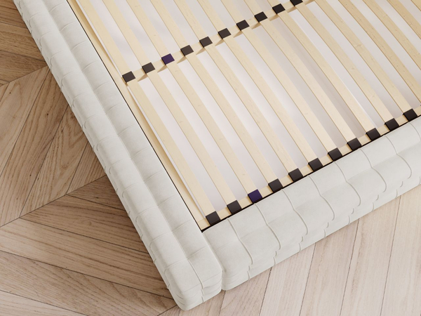 Polsterbett mit Bettkasten und Lattenrost 140x200 Barbados Creme