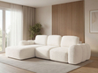 Ecksofa L-Form mit Schlaffunktion und Bettkasten Avelin Links Creme