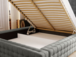 Polsterbett mit Bettkasten und Lattenrost 120x200 Barbados Grau