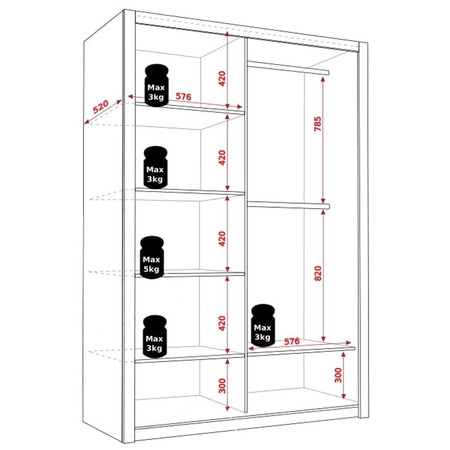 Schiebeschrank Bino 120 - Artisan Eiche