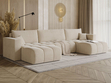 Wohnlandschaft mit Schlaffunktion und Bettkasten Neva Beige